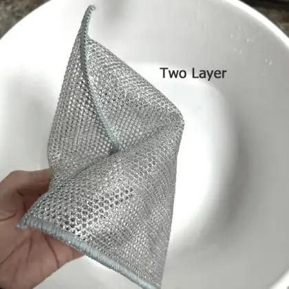 Zidello Double Layer Dishwashing Wire Cleaning Cloth | Heavy-Duty Scrubber