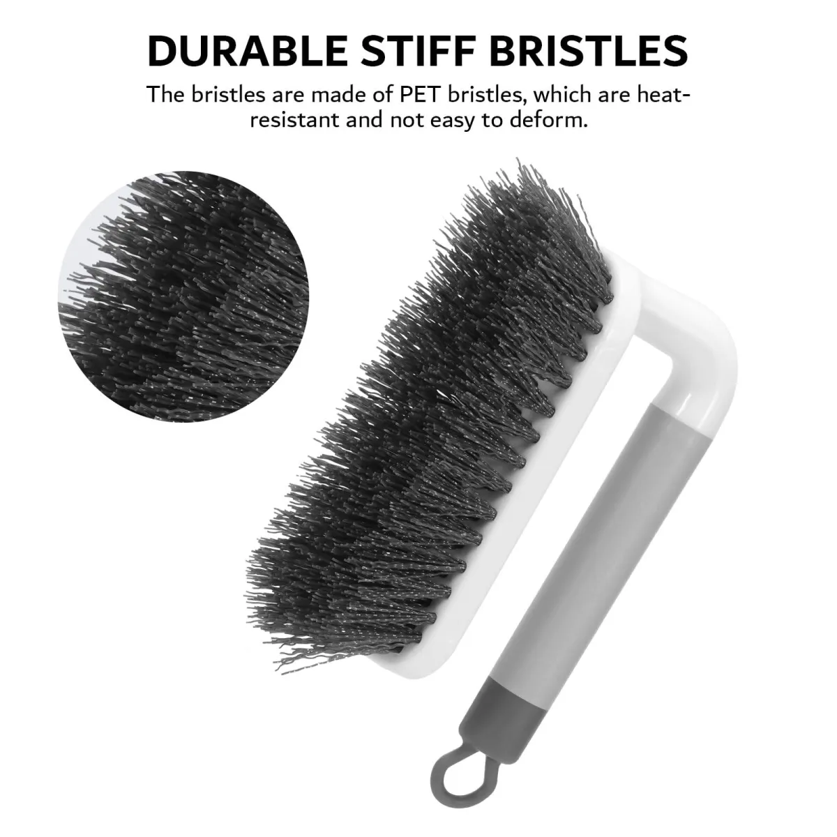 Zidello Loop Hole Brush with Ergonomic Handle | Hard Bristle Cleaning Brush for Tiles, Bathroom & Kitchen — photo 3