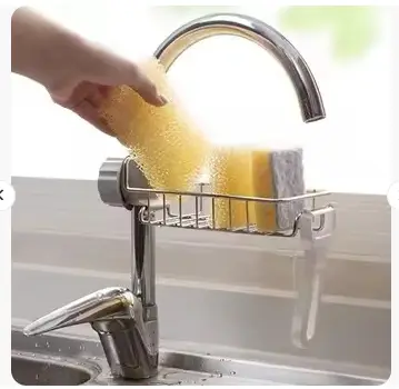 Stainless Steel Adjusting Multifunctional Kitchen Faucet Sponge Holder Durable And Convenient Storage Solution For Everyday Use