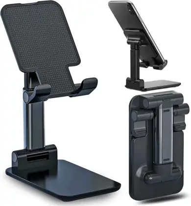 Portable Adjustable Mobile & Tablet Stand – Compact Foldable Phone Holder for Desk, Study, Office & Online Meetings