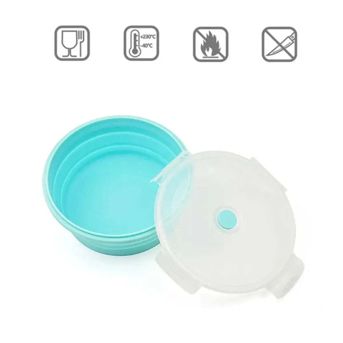 Collapsible Silicone Food Silicone Storage Containers with Lids – Stackable, BPA-Free, Microwave, Freezer Safe — photo 4