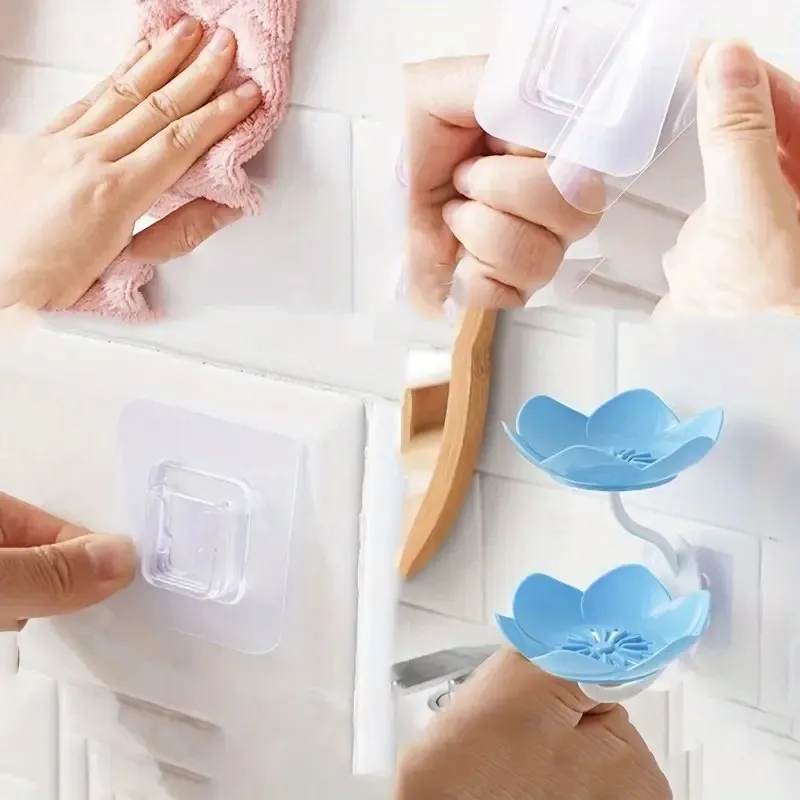 Multicolor Lotus Flower Soap Holder, Double Layer Wall-Mounted, No-Drill with Drainage, Quick-Dry Plastic Bathroom Organizer for Soap Storage, Soap Holder for Bathroom ( Random Color ) - 01 Stand — photo 4