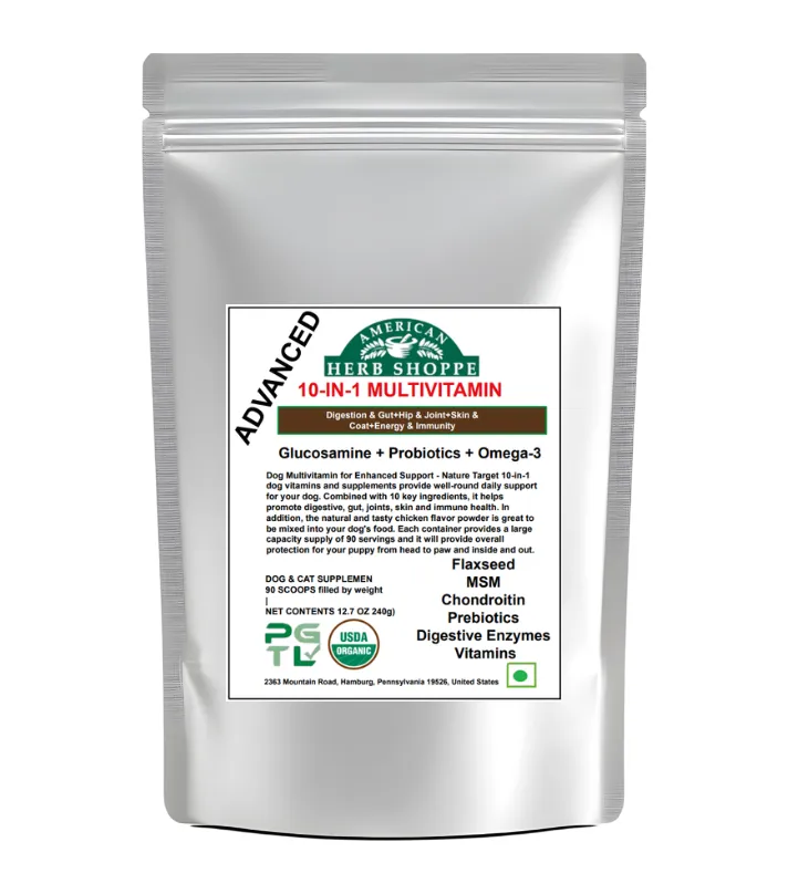 10-in-1 Dog & Cat Multivitamin | Probiotics, Omega-3 & Joint Support - 100g — photo 2