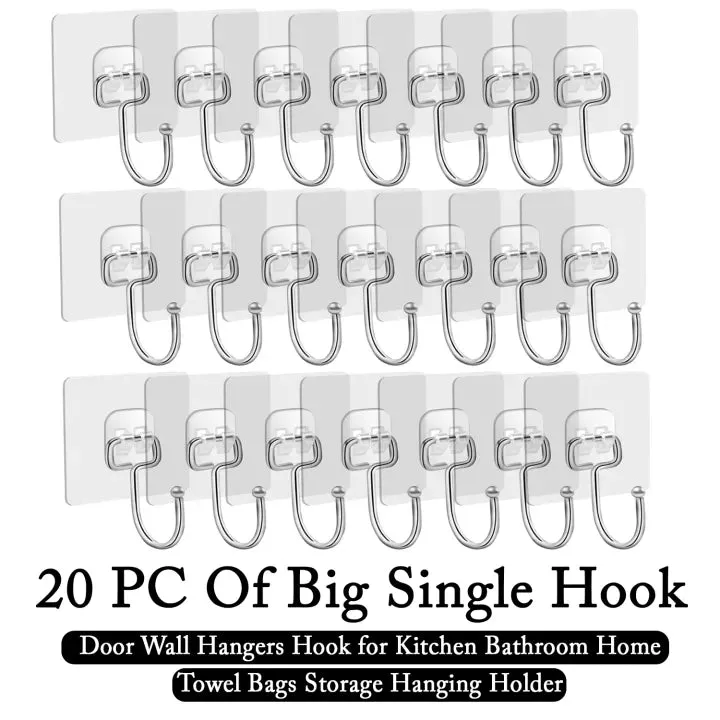Heavy Duty Self‑Adhesive Wall Hooks – Punch‑Free Hanging Hooks for Kitchen, Bathroom, Towels & Bags — photo 2