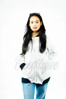 Winter Collection Women’s Plain Grey Jacket | Stylish & Warm Outerwear | Elegant Winter Fashion for Ladies - Extra Large