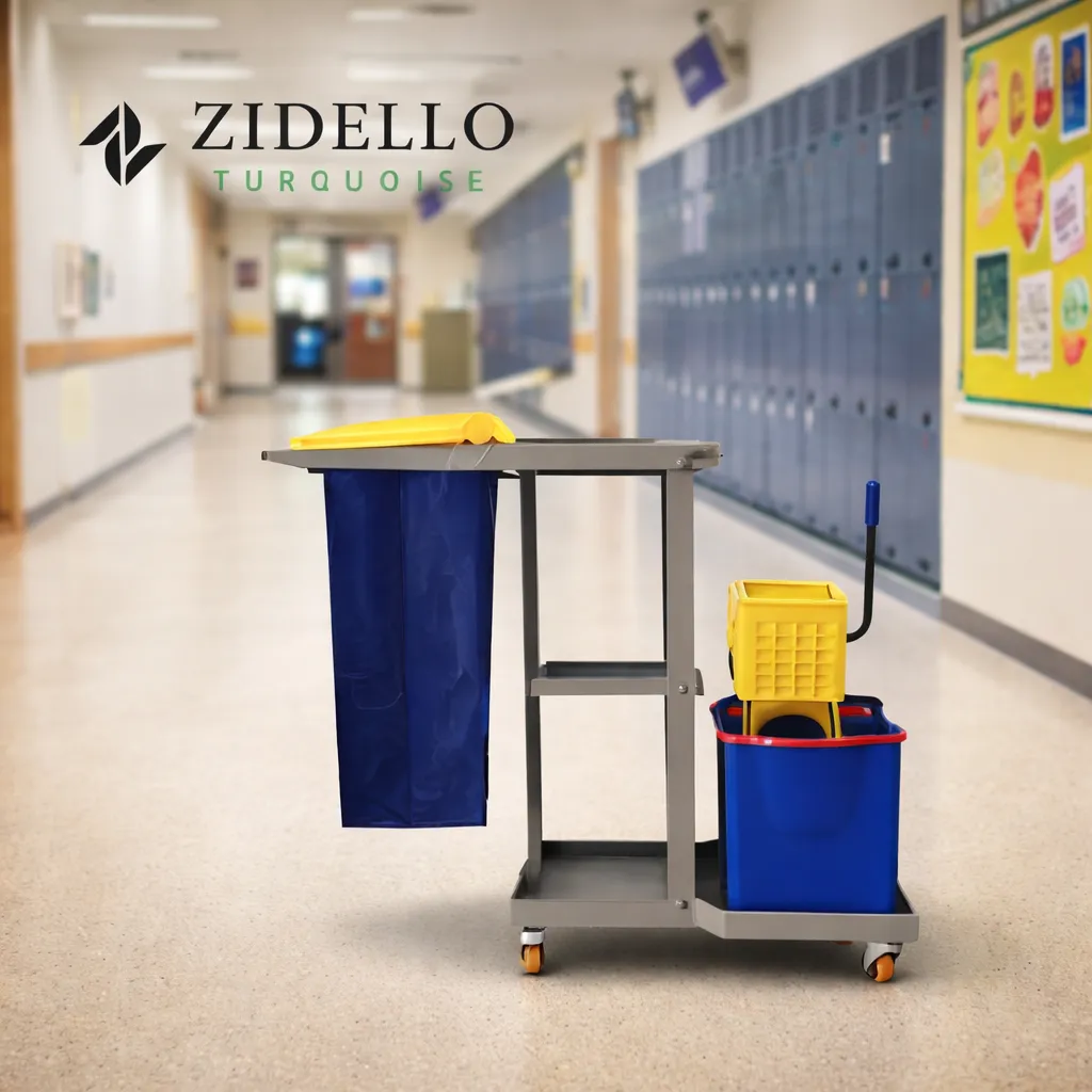 Zidello Cleaning Trolley With Mop Wringer-Commercial Cleaning Trolley — photo 3