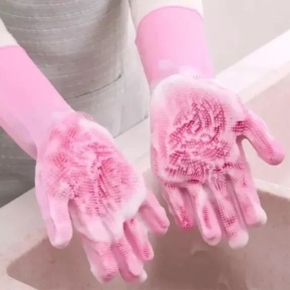 Magic Silicone Dishwashing Gloves — photo 4