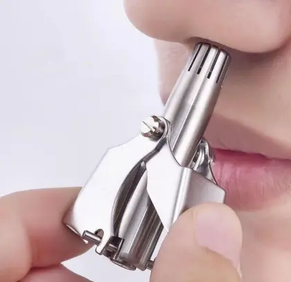 Mini Portable Stainless Steel Nose Hair Trimmer | Manual Grooming Tool | Safe & Durable