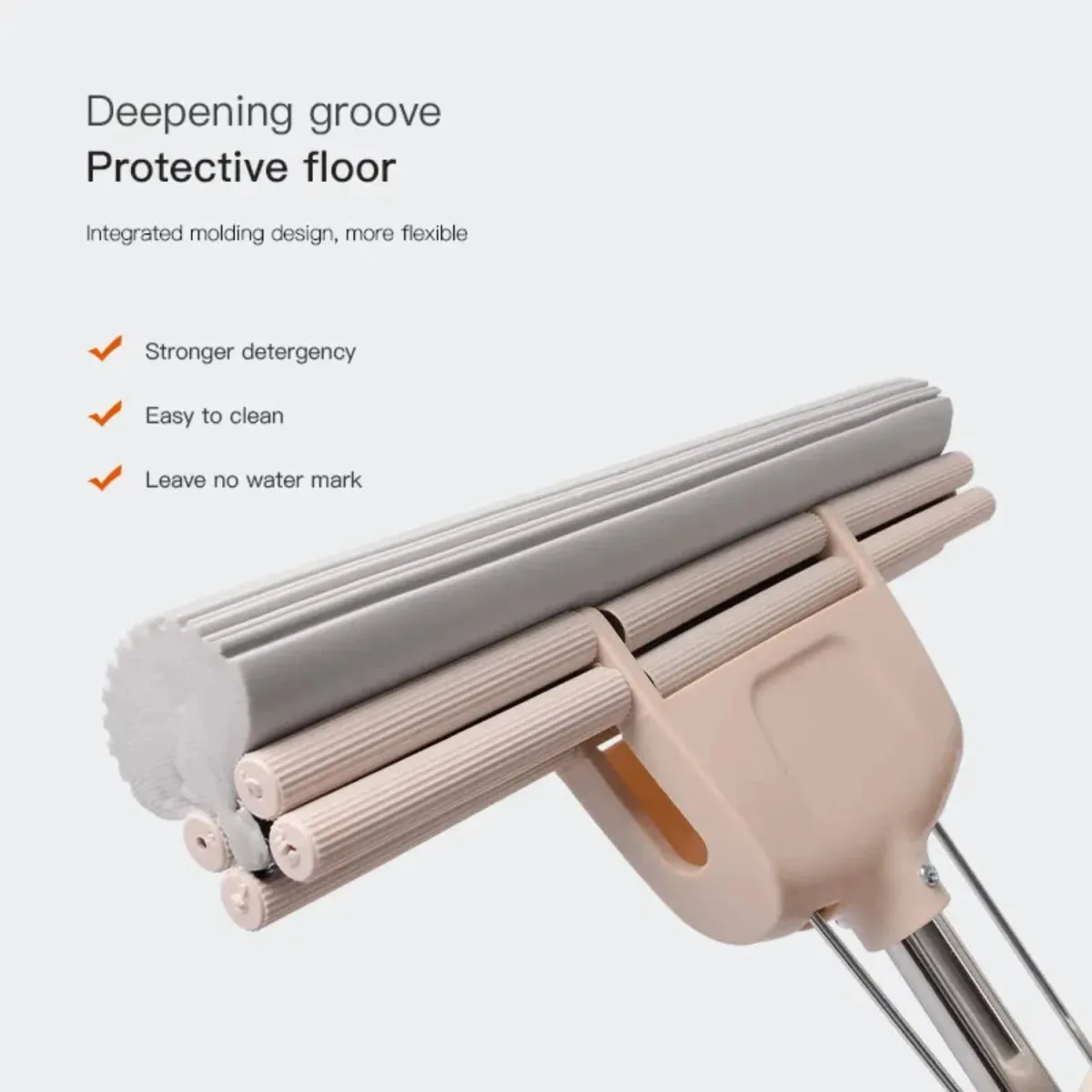 Dual Roller PVA Sponge Mop with Telescopic Handle – Super Absorbent Mop for Indoor Floor Cleaning — photo 2