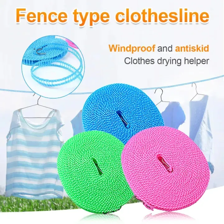 Heavy-Duty 5-Meter Plastic Clothesline – Windproof & Portable Hanging Rope — photo 4