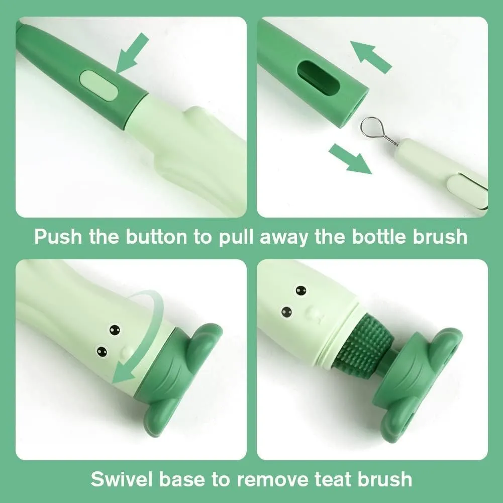 3-in-1 Silicone Baby Bottle Cleaning Brush Set – Pacifier, Straw, and Bottle Scrubber — photo 4