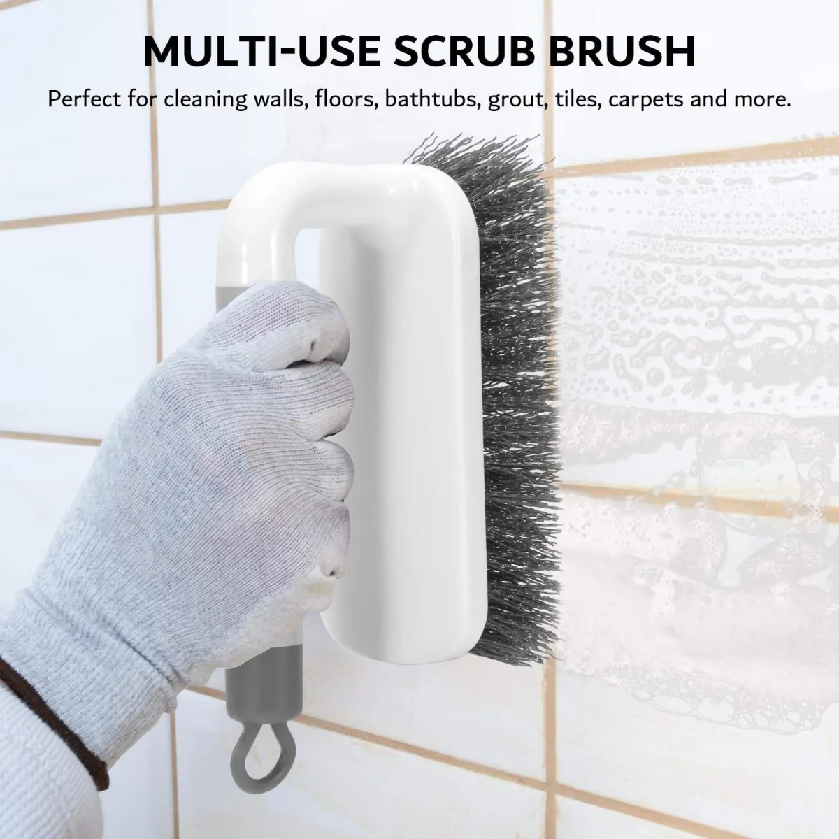 Zidello Loop Hole Brush with Ergonomic Handle | Hard Bristle Cleaning Brush for Tiles, Bathroom & Kitchen — photo 4