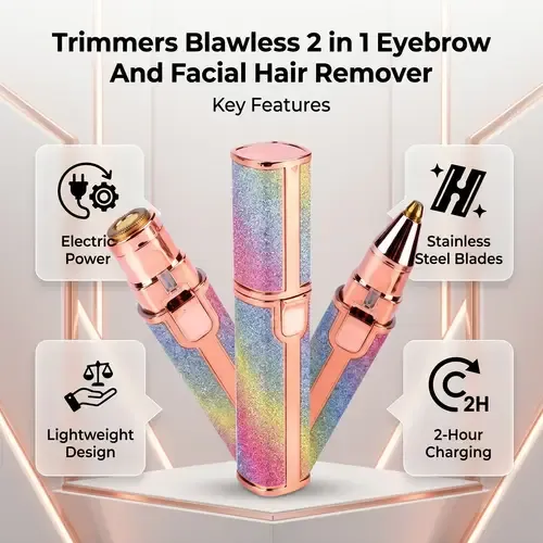 Flawless 2-in-1 USB Rechargeable Eyebrow Trimmer & Shaver (HX-203B) — photo 2