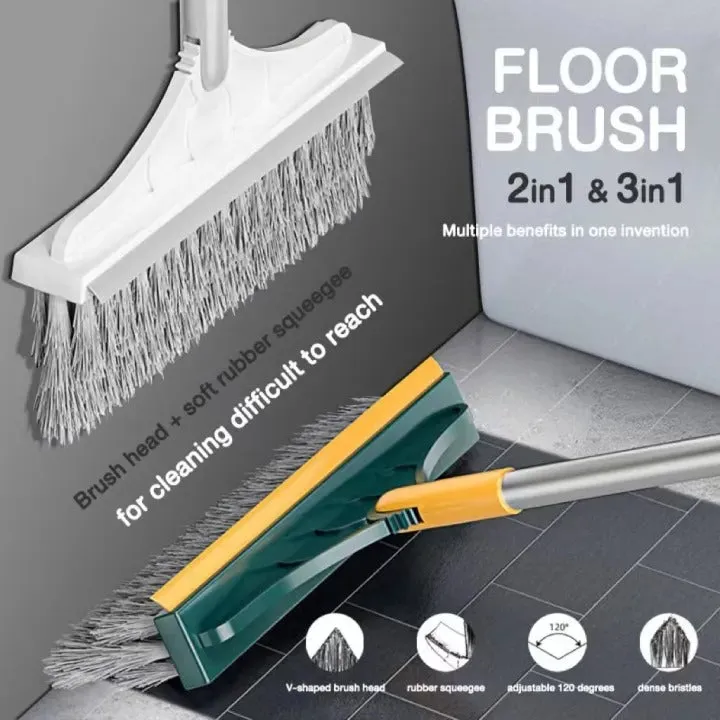2 in 1 Bathroom Cleaning Brush with Wiper – Long Handle 180° Rotating Floor Brush — photo 4