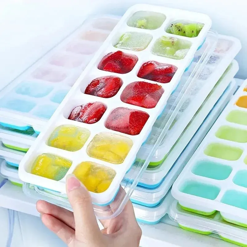 14-grid silicone ice cube tray with Storage Box & Mini Ice Tong | Food Grade Ice Mold — photo 4