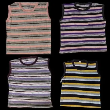Pack of 4 Kids Multi-Color Code 5 Cotton Sando Set – Super Soft Breathable Summer Sleeveless Vest for Boys & Girls - Extra Large