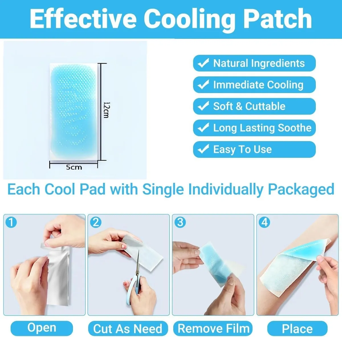 Migraine Cooling Headache Patch | Pack Of 6 Fever & Relaxation Strips — photo 4