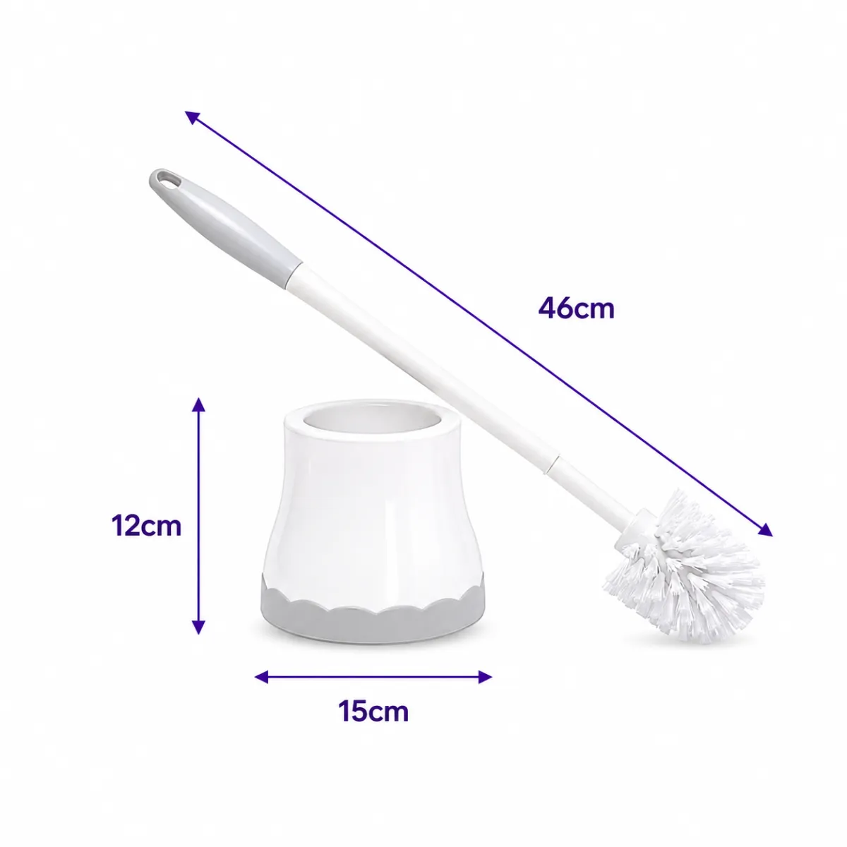 Zidello Premium White Toilet Brush with Caddy — photo 2