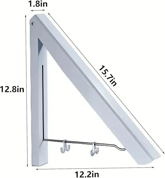 Single Foldable Wall-Mounted Clothing Rack – The Retractable Dryer Rod — photo 2