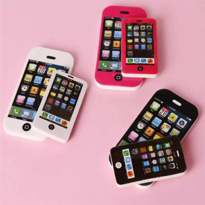Pack of 6 Mobile Phone Shape Fancy Erasers for Kids – Cute Rubber Erasers for School, Drawing & Stationery (3 Small + 3 Large) - Multi Color — photo 5