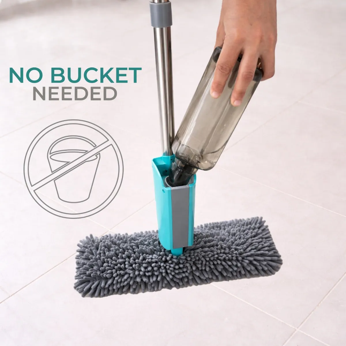Zidello Flip Spray Mop – Dual-Sided Microfiber Floor Mop with Built-In Spray Bottle — photo 4