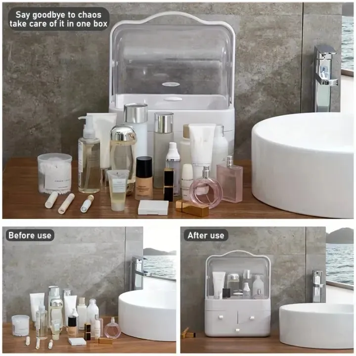 Multifunctional Cosmetic Organizer – Adjustable Makeup Storage for Vanity & Bathroom (white) — photo 4