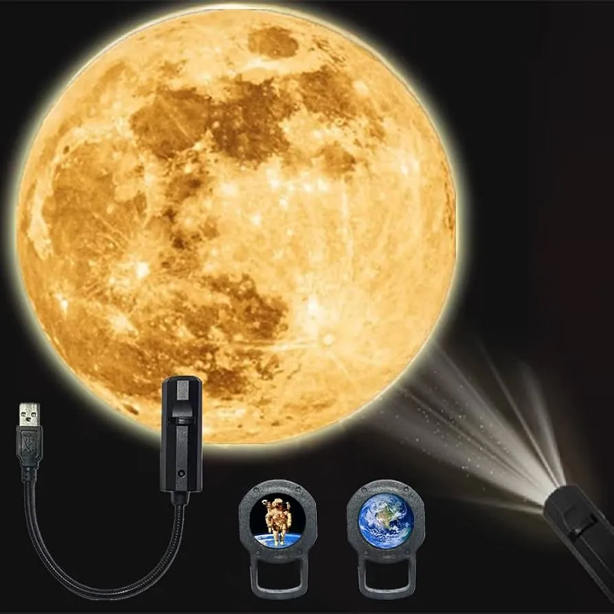 6 Lens USB Ceiling Moon Earth Projection Atmosphere Light Starry Sky Lamp Night Light Romantic Bedroom Galaxy Decoration Projector With 6 Lenses — photo 2