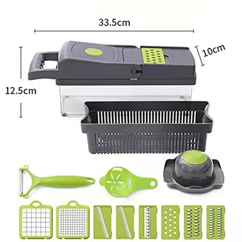 16-In-1 Multifunctional Vegetable Chopper & Slicer With Colander Basket And Storage Container – Heavy-Duty Food Cutter & Dicer For Onion, Potato, Carrot, Garlic & More — photo 5