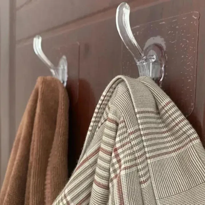 6PCS Sticky Hooks – Strong Clear Wall & Door Hooks — photo 2