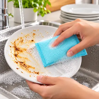 Zidello Max Scratch Conscious Cleaning Sponge – Multi-Purpose Kitchen Scrubbing Sponge for Dishes, Pots & Pans (Pack of 4)