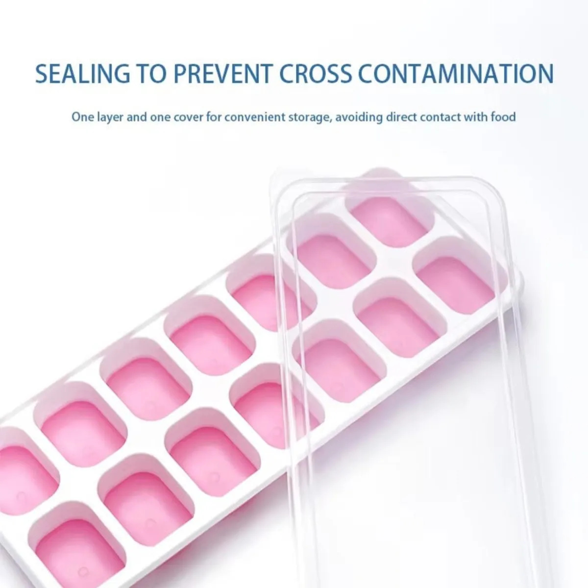 Zidello Silicone Ice Cube Trays with Lid (14 Large Cubes) — photo 3