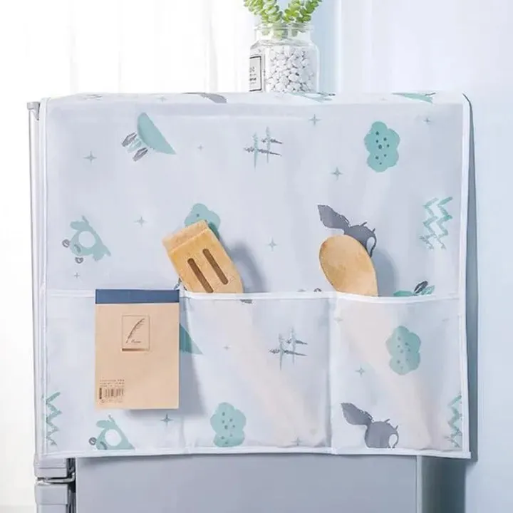 Fridge Top Cover – Dustproof Organizer with Side Pockets — photo 4