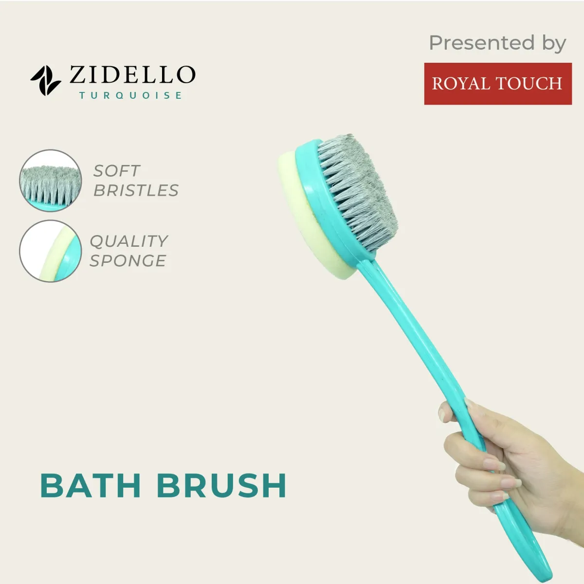 Zidello Bath Brush with Sponge - Effective Cleaning — photo 3