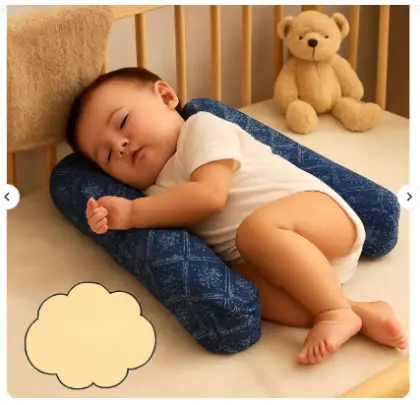 Baby Sleeping Comfort Pillow – Soft Support Pillow For Infants – Ergonomic Shape For Head, Neck And Back – Breathable And Washable Fabric
