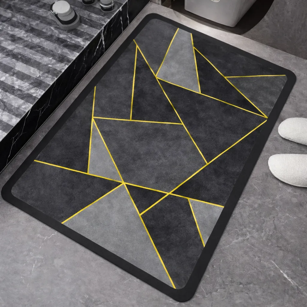 Zidello Anti-Slip Water-Absorbent Floor Mat for Home, Kitchen & Bathroom (Random Designs)