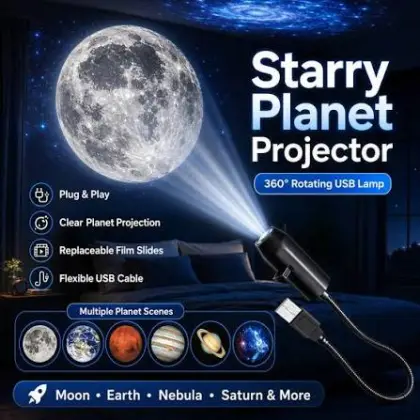 6 Lens USB Ceiling Moon Earth Projection Atmosphere Light Starry Sky Lamp Night Light Romantic Bedroom Galaxy Decoration Projector With 6 Lenses