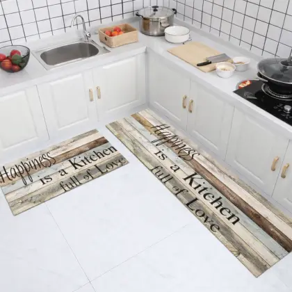 Zidello Premium Kitchen Runner Mat Set – Anti-Fatigue Foam, Easy-Clean Decorative Floor Mats (Random Designs)