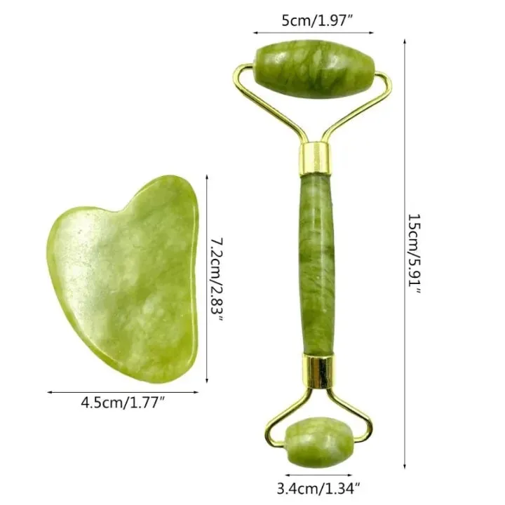 Natural Jade Roller & Gua Sha Set – Facial Massage & Anti‑Aging Skin Tool — photo 2