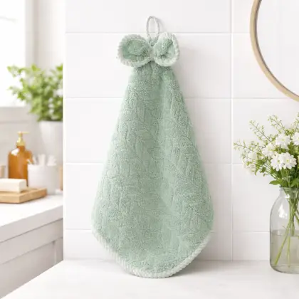 Zidello Bow Hanging Napkin Towel – Super Absorbent Microfiber Hand Towel with Loop