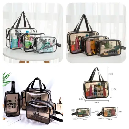Cosmetic Transparent Travel Bag (Pack Of 3)🇨🇳