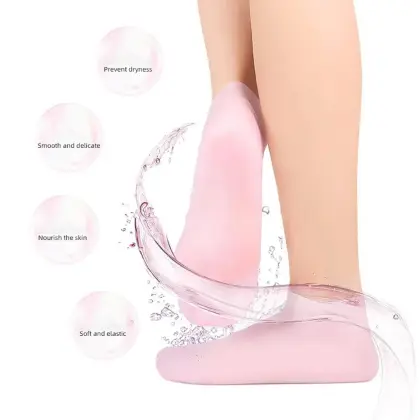 Combo Deal Silicon Gloves And Silicon Socks Durable Quality Comfortable Fit Soft Texture Perfect Choice For Skin Care Relaxation Travel And Household Need