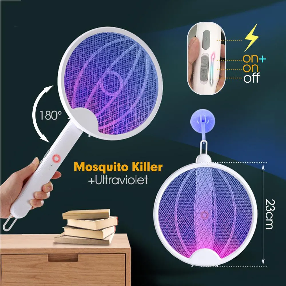 Foldable Mosquito Killer Trap | Electric Rechargeable Bug Zapper Racket For Indoor And Outdoor Mosquito And Insect Control (Random Color) — photo 3
