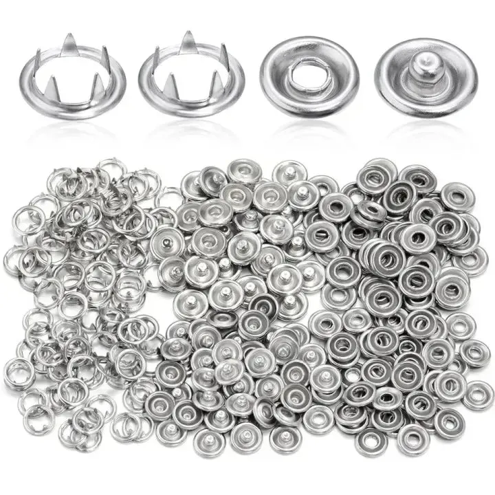 50Pcs 9.5mm Metal Snap Buttons – DIY Sewing Fasteners for Clothes, Jackets & Craft Projects — photo 2