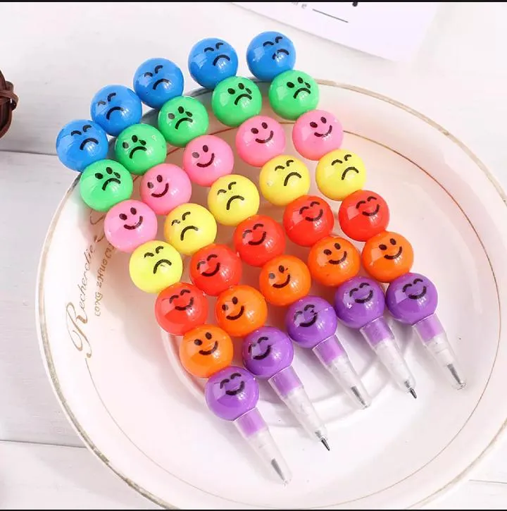 Smiley Cartoon Stationery Pencils Children Gift Rainbow Pencils With Funny Faces (Pack of 5) — photo 2
