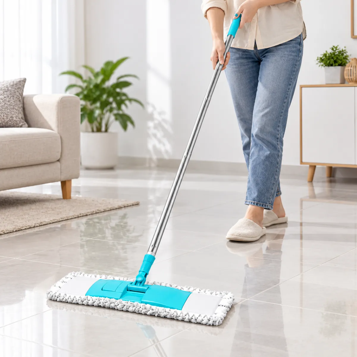Zidello Microfiber Flat Mop - Wet & Dry Floor Cleaner