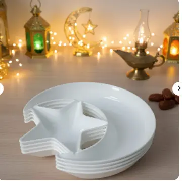 1 PCs Moon Star Serving Plate – Decorative Dessert & Snack Plate, Stylish Star & Moon Design Dish (Plastic)