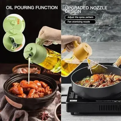 2-in-1 Dual-Function Oil Bottle – 450ML Precision Spray