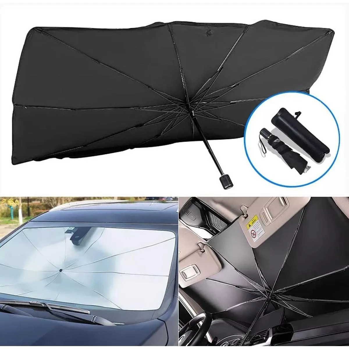 Universal Foldable Car Windshield Sun Shade Umbrella – UV Protection & Heat Insulation Cover — photo 3