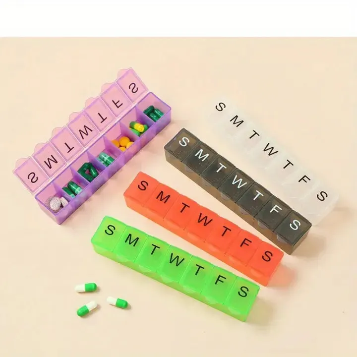 7-Day Weekly Pill Organizer Box | Portable Medicine Storage Case — photo 3