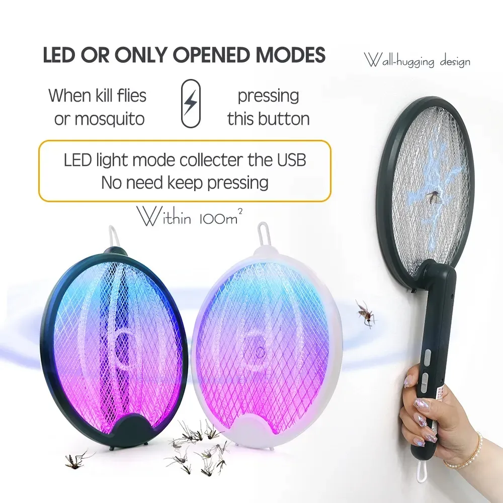 Foldable Mosquito Killer Trap | Electric Rechargeable Bug Zapper Racket For Indoor And Outdoor Mosquito And Insect Control (Random Color) — photo 5